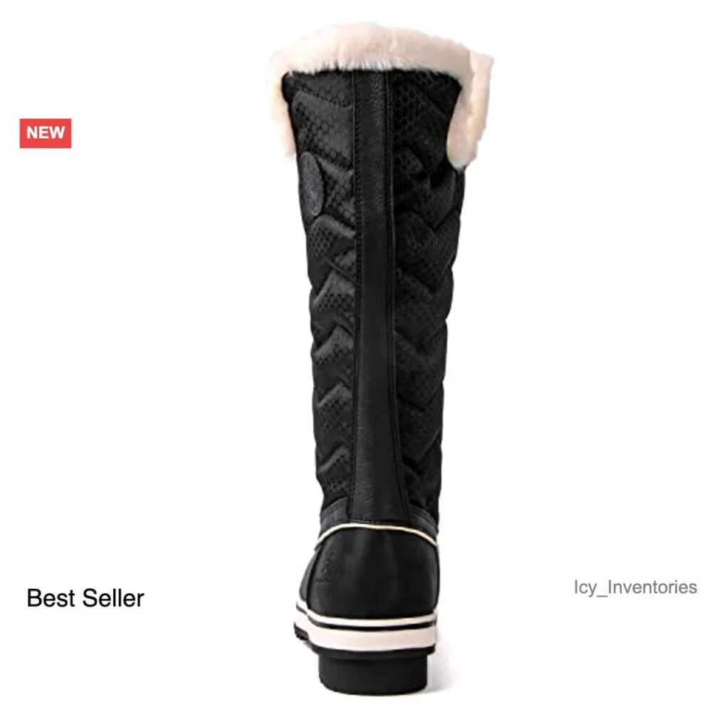 Mid-Calf Snow Boots Winter Insulated Waterproof Faux Fur Lined Non-Slip Traction